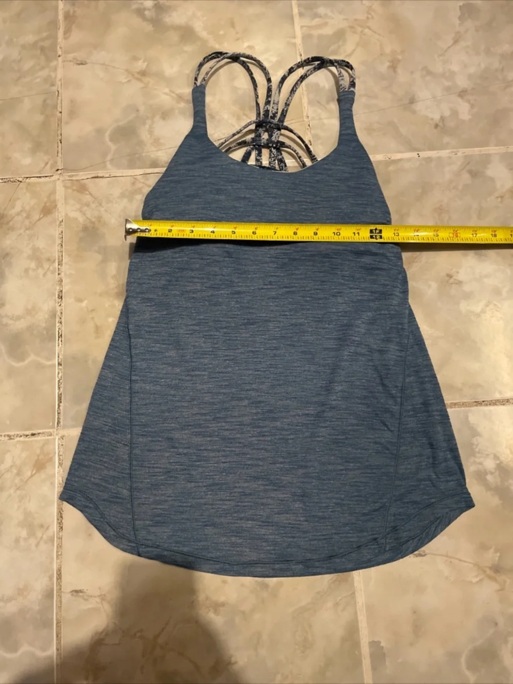 Lululemon Moment To Movement 2 In 1 Tank Top Women’s 6 Heather Blue Built In Bra - Picture 6 of 7